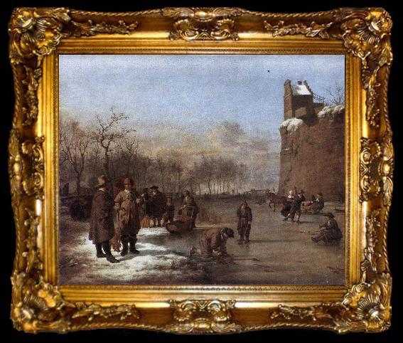 framed  VELDE, Adriaen van de Amusement on the Ice r, ta009-2